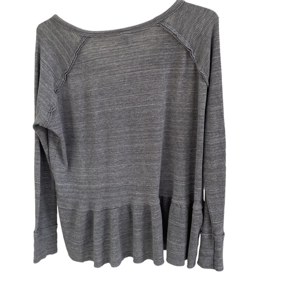 We The Free People Coastline Peplum Henley Thermal Long Sleeve Top - Picture 3 of 8